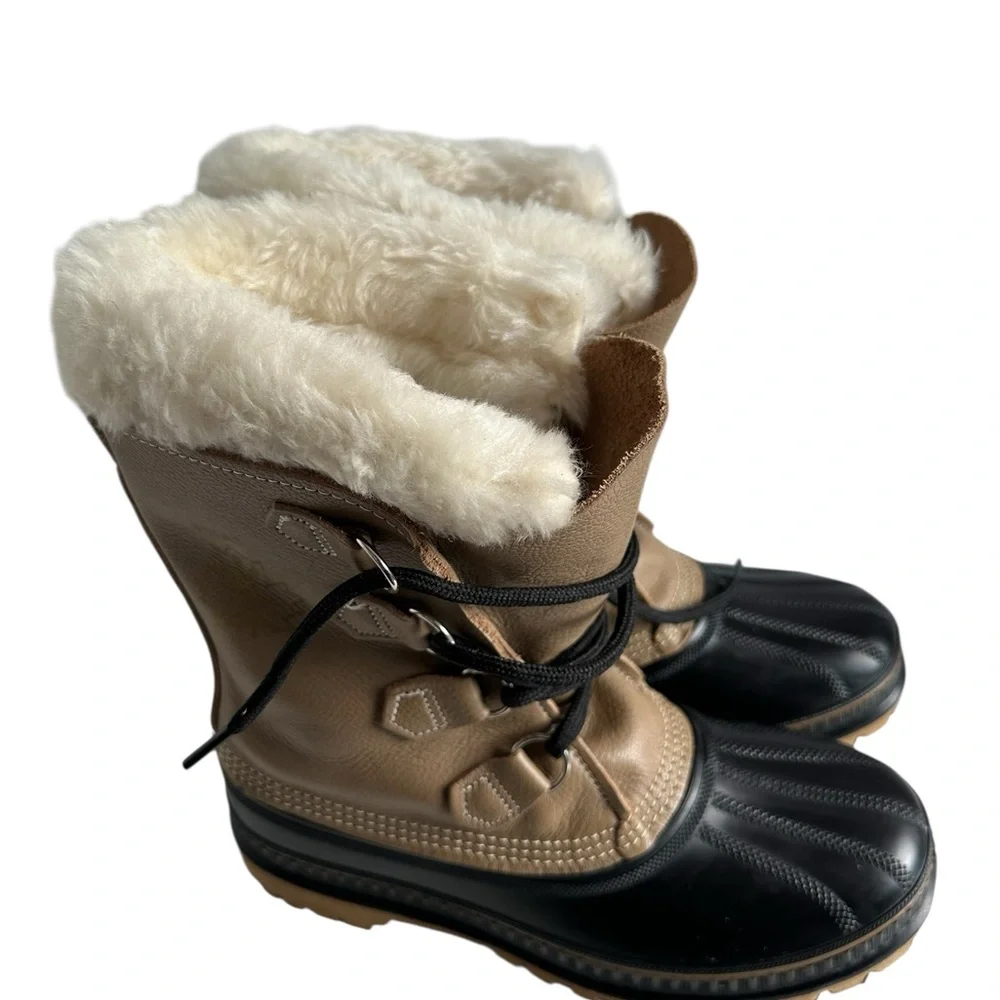 Men’s Sorel Steel Shank Size 7 Tan and Black Winter Boots